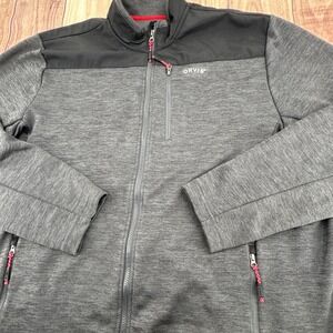 Orvis Jacket Full Zip Gray/Black Fleece Lined Bonded Mesh Utility Fishing Men XL